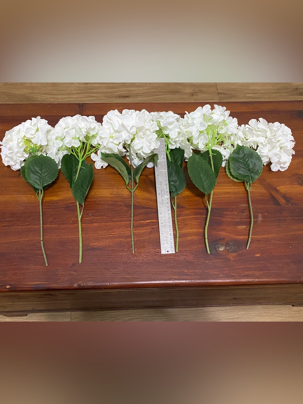 Faux White Hydrangeas